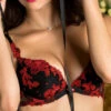 Soutien-gorge Push-up De La Collection De Lingerie Baisers De Fleurs De La Marque Lise Charmel. -Sous Vêtement Soldes Magasin Soutien gorge Push up Lise Charmel baisers de fleurs nuit amarante ACG3505 NT