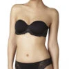 Simone Perele Soutien-gorge Sans Bretelles Caressence De Simone Pérèle -Sous Vêtement Soldes Magasin Soutien gorge Sans Bretelles Lisse Simone Perele Caressence Noir 12J300 Face