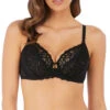 Soutien-gorge à Armatures Sexy De La Nouvelle Collection De Lingerie Noire Raffiné De Chez Wacoal. -Sous Vêtement Soldes Magasin Soutien gorge armatures couvrant Wacoal Raffine noir WE148001 BLK 102