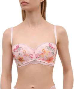 Soutien-gorge Bandeau Bretelles Amovibles De La Collection Désir En Fleur Présentée Par Lise Charmel. -Sous Vêtement Soldes Magasin Soutien gorge bandeau bretelles amovibles Lise Charmel Desir en fleur multicolore fleurs soleil ACG5685 FS il ACG3085 FS 501