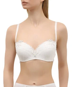 Soutien-gorge Bandeau Bretelles Amovibles Ivoire De La Collection Orchidée Beauté Par La Marque De Lingerie Lise Charmel. -Sous Vêtement Soldes Magasin Soutien gorge bandeau bretelles amovibles Lise Charmel orchidee beaute ecru nacre ACG5662 EN 501