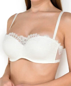 Soutien-gorge Bandeau Nacre Collection Précieux Diadème De La Marque De Lingerie De Luxe Lise Charmel.  -Sous Vêtement Soldes Magasin Soutien gorge bandeau bretelles amovibles Lise Charmel precieux diademe nacre ACG5632 NA 2