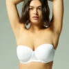 Simone Perele Soutien-gorge Bandeau Sans Bretelles Simone Pérèle Collection De Lingerie Permanente Délice Coloris Blanc. -Sous Vêtement Soldes Magasin Soutien gorge bandeau bretelles amovibles Simone Perele Delice blanc 12X300 011 1