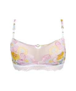 Soutien-gorge Bandeau Souple à Fleurs De La Collection Féérie Florale Coloris Pastel Floral Présentée Par Lise Charmel. -Sous Vêtement Soldes Magasin Soutien gorge bandeau souple a fleurs Lise Charmel Feerie Florale pastel floral multicolore ACH5925 PF 10
