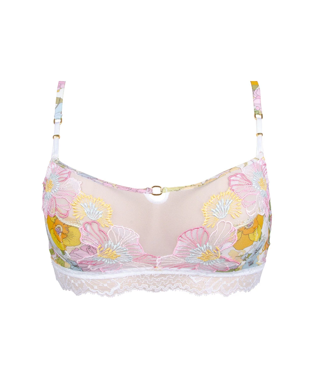 Soutien-gorge Bandeau Souple à Fleurs De La Collection Féérie Florale Coloris Pastel Floral Présentée Par Lise Charmel. – Image 6