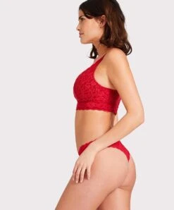 Soutien-gorge Brassière Confort Sans Armatures Bralette Rouge De La Collection Lingerie Permanente Rosessence Par Aubade Paris. -Sous Vêtement Soldes Magasin Soutien gorge brassiere confort sans armatures bralette Rosessence gala Aubade rouge HK10 02 GALA 5