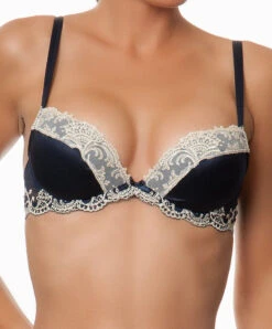 Soutien-gorge Push-up Lise Charmel Splendeur Soie Coloris Splendeur Marine.  -Sous Vêtement Soldes Magasin Soutien gorge charmel bra Push up Lise Charmel Splendeur soie Bleu fonce ACC3580