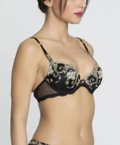 Soutien-gorge Coque De La Collection Lingerie De Luxe Déesse En Glam Par Lise Charmel.  -Sous Vêtement Soldes Magasin Soutien gorge coque Lise Charmel Deesse en glam noir or ACH8515 OG 3