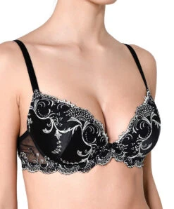 Soutien-gorge Coque -Sous Vêtement Soldes Magasin Soutien gorge coque Lise Charmel Splendeur Soie noir ACC8580 SN face