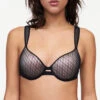 Soutien-gorge Coque à Mémoire De Forme Enveloppant Collection Smooth Lines De La Marque De Lingerie Chantelle, Coloris Noir Et Beige. -Sous Vêtement Soldes Magasin Soutien gorge coque a memoire de forme enveloppant Chantelle Smooth Lines noir beige C11N60 0DS 7