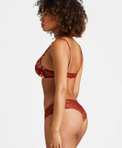 Soutien-gorge Coque Aubade De La Collection Sweet Folk. -Sous Vêtement Soldes Magasin Soutien gorge coque plongeant sweet folk Aubade sienna RPN08 SIEN 1