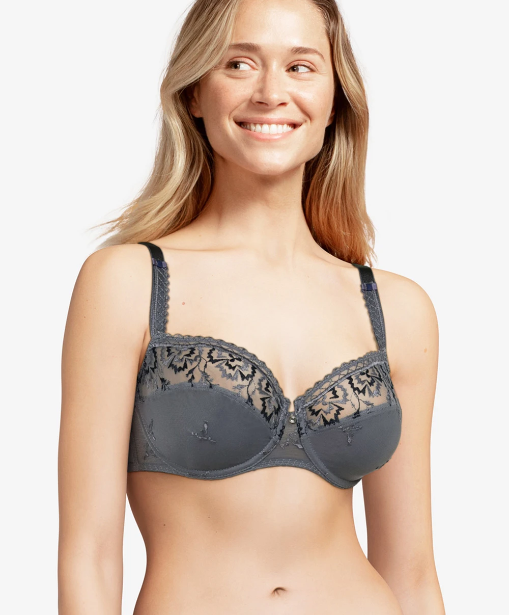 Soutien-gorge Corbeille Chantelle Lingerie De La Collection Every Curve Coloris Gris Ardoise. 3 Soutien-gorge Corbeille Chantelle Lingerie De La Collection Every Curve Coloris Gris Ardoise.