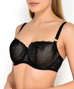 Soutien-gorge Corbeille Couture Verticale Noir Argent Collection Bijou De Nuit Par Antinéa De Lise Charmel.