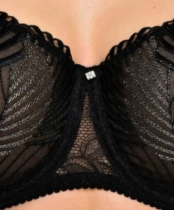 Soutien-gorge Corbeille Couture Verticale Noir Argent Collection Bijou De Nuit Par Antinéa De Lise Charmel. -Sous Vêtement Soldes Magasin Soutien gorge corbeille couture verticale grande taille Antinea de Lise Charmel Bijou de Nuit noir argent noir argent DCG3403 NA 4