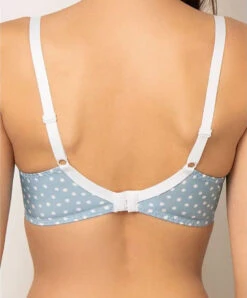 Soutien-gorge Corbeille Bonnets Profonds Collection Pois Sixties De Chez Antigel Par Lise Charmel, Coloris Bleu Sterling. -Sous Vêtement Soldes Magasin Soutien gorge corbeille grande taille Antigel de Lise Charmel Pois Sixties bleu sterling pois blanc FCH2892 BS 502