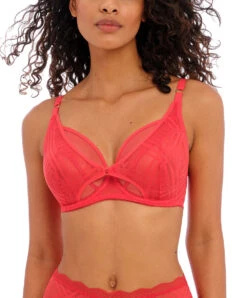 Soutien-gorge Décolleté Plongeant Armature Apex Haute Collection Permanente De Dessous Sexy Freya Fatale De La Maison Freya Lingerie, Coloris Rouge Chili. 