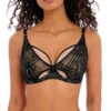 Soutien-gorge Décolleté Plongeant Armature Apex Haute Collection Permanente De Dessous Sexy Freya Fatale De La Maison Freya Lingerie, Coloris Noir. 