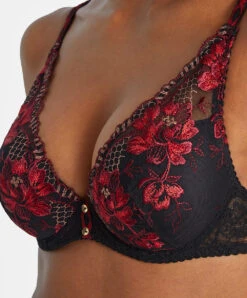 Soutien-gorge Foulard Effet Push Sexy Collection Mélodie D'Été De Chez Aubade, Coloris Black Cherry. -Sous Vêtement Soldes Magasin Soutien gorge foulard effet push up Melodie d ete black cherry Aubade rouge et noir ICN81 BCHE 5