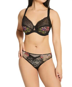 Soutien-gorge Couvrant Grande Taille Collection Fleurs De Nuit Coloris Nuit Summer (=noir Et Multicolore) Par Lise Charmel. -Sous Vêtement Soldes Magasin Soutien gorge grande taille Lise Charmel Fleurs de nuit noir et multicolore nuit summer ACG6173 NS 102