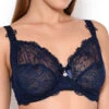 Soutien-gorge Grande Taille Armatures Soir De Venise De Chez Lise Charmel, Coupe Couvrante Et Emboîtante Pour Un Maintien Optimal Et Un Effet Enveloppant Rassurant. -Sous Vêtement Soldes Magasin Soutien gorge grande taille armature Lise Charmel Soir de Venise Bleu marine ACA6103 BV face