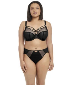Soutien-gorge Grande Taille à Armatures De La Collection Sachi Par Elomi. -Sous Vêtement Soldes Magasin Soutien gorge grande taille armature plongeant Elomi Sachi Noir EL4350 BLK ensemble