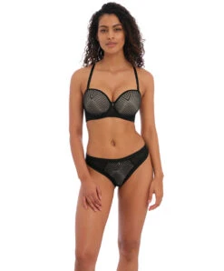 Soutien-gorge Moulé Avec Armatures Bretelles Amovibles De La Collection Tailored Coloris Noir Par Freya Lingerie.  -Sous Vêtement Soldes Magasin Soutien gorge moule armatures bretelles amovibles Freya Tailored noir AA401109 BLK 2