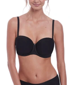 Soutien-gorge Sans Bretelles Moulé Avec Armatures Collection Aura De Chez Fantasie Lingerie. 22 Soutien-gorge Sans Bretelles Moulé Avec Armatures Collection Aura De Chez Fantasie Lingerie. -Sous Vêtement Soldes Magasin Soutien gorge moule sans bretelles armatures Fantasie Aura noir FL2320 BLK face 3