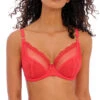 Soutien-gorge Plunge Sexy à Armatures Collection Permanente De Dessous Sexy Freya Fatale De La Maison Freya Lingerie, Coloris Rouge Chili.  -Sous Vêtement Soldes Magasin Soutien gorge plunge sexy armatures Freya Freya Fatale chili red rouge AA401402 CRD 10