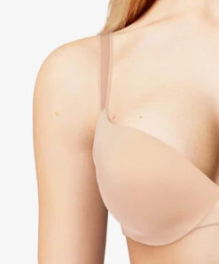 Soutien-gorge Invisible Extra Push-up Collection Essentiall De La Marque De Lingerie Française Chantelle. -Sous Vêtement Soldes Magasin Soutien gorge push up Chantelle essentiall beige dore C15G20 01N 2