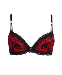 Soutien-gorge Push-up Noir Et Rouge Collection Invitation Sexy De Chez Lise Charmel. -Sous Vêtement Soldes Magasin Soutien gorge push up Lise Charmel Invitation Sexy noir et rouge sexy flash ACG3590 SF 1