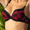 Soutien-gorge Push-up Noir Et Rouge Collection Invitation Sexy De Chez Lise Charmel. -Sous Vêtement Soldes Magasin Soutien gorge push up Lise Charmel Invitation Sexy noir et rouge sexy flash ACG3590 SF