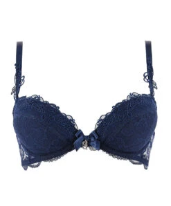 Soutien-gorge Push-up Soir De Venise Lise Charmel -Sous Vêtement Soldes Magasin Soutien gorge push up Lise Charmel Soir de Venise Bleu marine ACA3503 BV packshot face