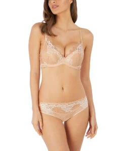 Soutien-gorge Push-up Plunge Wacoal De La Collection Lace Perfection, Coloris Café Crème (=peau Et Détails Ivoires).  -Sous Vêtement Soldes Magasin Soutien gorge push up Wacoal Lace Perfection cafe creme chair WE135003 CAC 2