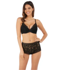 Soutien-gorge Push-up Sexy De La Nouvelle Collection De Lingerie Noire Raffiné De Chez Wacoal. -Sous Vêtement Soldes Magasin Soutien gorge push up Wacoal Raffine noir WE148003 BLK 101
