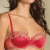 Soutien-gorge Rouge En Soie Type Corbeille Collection Splendeur Soie De La Marque Lise Charmel Coloris Splendeur Santal.  -Sous Vêtement Soldes Magasin Soutien gorge rouge en soie corbeille Lise Charmel Splendeur Soie santal rouge ACC3080 SA fashion