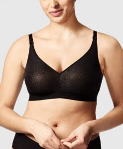 Soutien-gorge Sans Armatures Collection Lingerie Invisible Grande Taille C Magnifique De La Marque De Lingerie Chantelle, Coloris Noir.