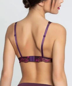 Soutien-gorge Sans Armatures Collection Aveu En Fleurs, Coloris Aveu Pétale (=prune). -Sous Vêtement Soldes Magasin Soutien gorge sans armatures triangle Lise Charmel Aveu en Fleurs aveu petale prune multicolore ACH6543 AP 2