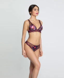 Soutien-gorge Sans Armatures Collection Aveu En Fleurs, Coloris Aveu Pétale (=prune). -Sous Vêtement Soldes Magasin Soutien gorge sans armatures triangle Lise Charmel Aveu en Fleurs aveu petale prune multicolore ACH6543 AP 6