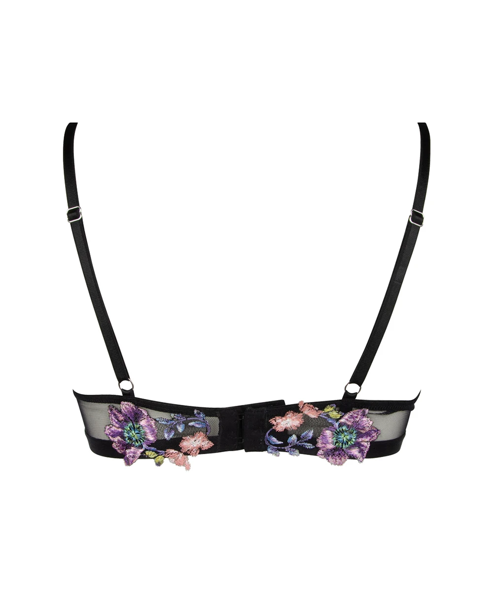 Soutien-gorge Sans Armatures Lise Charmel Collection Flora Aura, Coloris Aura Pastel (broderie Multicolore Pastel Sur Fond Noir). 10 Soutien-gorge Sans Armatures Lise Charmel Collection Flora Aura, Coloris Aura Pastel (broderie Multicolore Pastel Sur Fond Noir). – Image 8