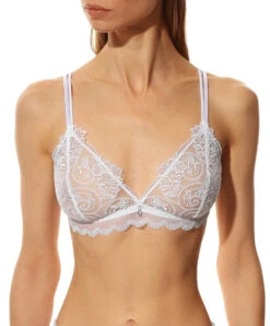 Soutien-gorge Sans Armatures De La Collection De Lingerie Blanche Crystal Poésie Par Lise Charmel. 16 Soutien-gorge Sans Armatures De La Collection De Lingerie Blanche Crystal Poésie Par Lise Charmel. -Sous Vêtement Soldes Magasin Soutien gorge sans armatures triangle Lise Charmel crystal poesie blanc ACH6534 BL 1