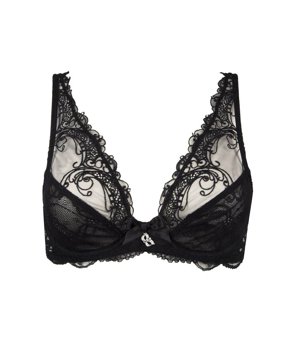 Soutien-gorge Sexy Triangle Armatures De La Collection Iconique Soir De Venise En Noir De Chez Lise Charmel. 3 Soutien-gorge Sexy Triangle Armatures De La Collection Iconique Soir De Venise En Noir De Chez Lise Charmel.