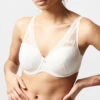 Soutien-gorge Spacer Triangle Plunge De La Marque De Lingerie Chantelle, Collection True Lace, Coloris Milk (=nacre). -Sous Vêtement Soldes Magasin Soutien gorge spacer triangle plunge Chantelle true lace milk nacre C11M20 0LW 501