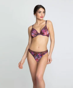 Soutien-gorge Triangle à Armatures Collection Aveu En Fleurs, Coloris Aveu Pétale (=prune). -Sous Vêtement Soldes Magasin Soutien gorge triangle armatures Lise Charmel Aveu en Fleurs aveu petale prune multicolore ACH6943 AP 4