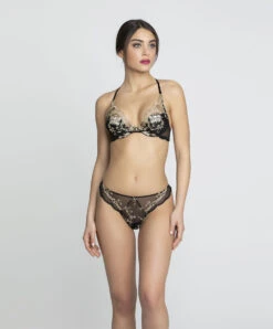 Soutien-gorge Triangle à Armatures De La Collection Lingerie De Luxe Déesse En Glam Par Lise Charmel. 21 Soutien-gorge Triangle à Armatures De La Collection Lingerie De Luxe Déesse En Glam Par Lise Charmel. -Sous Vêtement Soldes Magasin Soutien gorge triangle armatures Lise Charmel Deesse en glam noir or ACH6715 OG 4