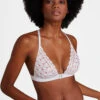 Soutien-gorge Bralette Triangle Sans Armatures Collection Lingerie Bahia & Moi Coloris Tangerine (blanc Et Détails Couleur Corail) De Chez Aubade Paris. -Sous Vêtement Soldes Magasin Soutien gorge triangle bralette bahia et moi tangerine Aubade blanc et corail PY10B 26 TANR 1