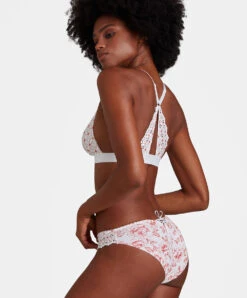 Soutien-gorge Bralette Triangle Sans Armatures Collection Lingerie Bahia & Moi Coloris Tangerine (blanc Et Détails Couleur Corail) De Chez Aubade Paris. -Sous Vêtement Soldes Magasin Soutien gorge triangle bralette bahia et moi tangerine Aubade blanc et corail PY10B 26 TANR 4