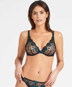 Soutien-gorge Triangle Aubade De La Collection Lingerie Fièvre Andalouse. -Sous Vêtement Soldes Magasin Soutien gorge triangle fievre andalouse Aubade lapis lazuli QC12 LPLA