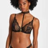 Soutien-gorge Triangle Avec Armatures En Dentelle Leavers De La Ligne Ultra Luxe Precious Tale Signé Aubade Paris. -Sous Vêtement Soldes Magasin Soutien gorge triangle precious tale Aubade noir REF12 NOMY