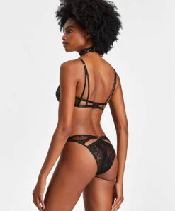 Soutien-gorge Triangle Avec Armatures En Dentelle Leavers De La Ligne Ultra Luxe Precious Tale Signé Aubade Paris. -Sous Vêtement Soldes Magasin Soutien gorge triangle precious tale Aubade noir REF12 NOMY 3