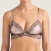 Soutien-gorge Sans Armatures Collection Femme Glamour Coloris Sonate (rose Poudré) De Chez Aubade Paris.  -Sous Vêtement Soldes Magasin Soutien gorge triangle sans armatures Femme Glamour sonate Aubade rose poudre MD10 SONA face
